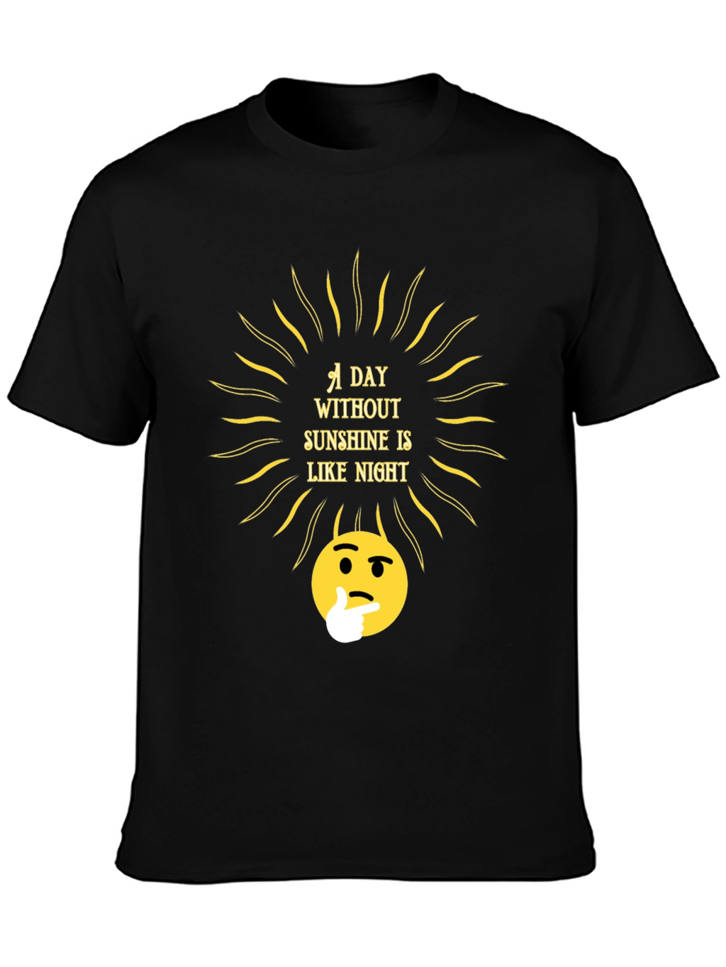 Sunshine Thought T-Shirt - Black Crew Neck