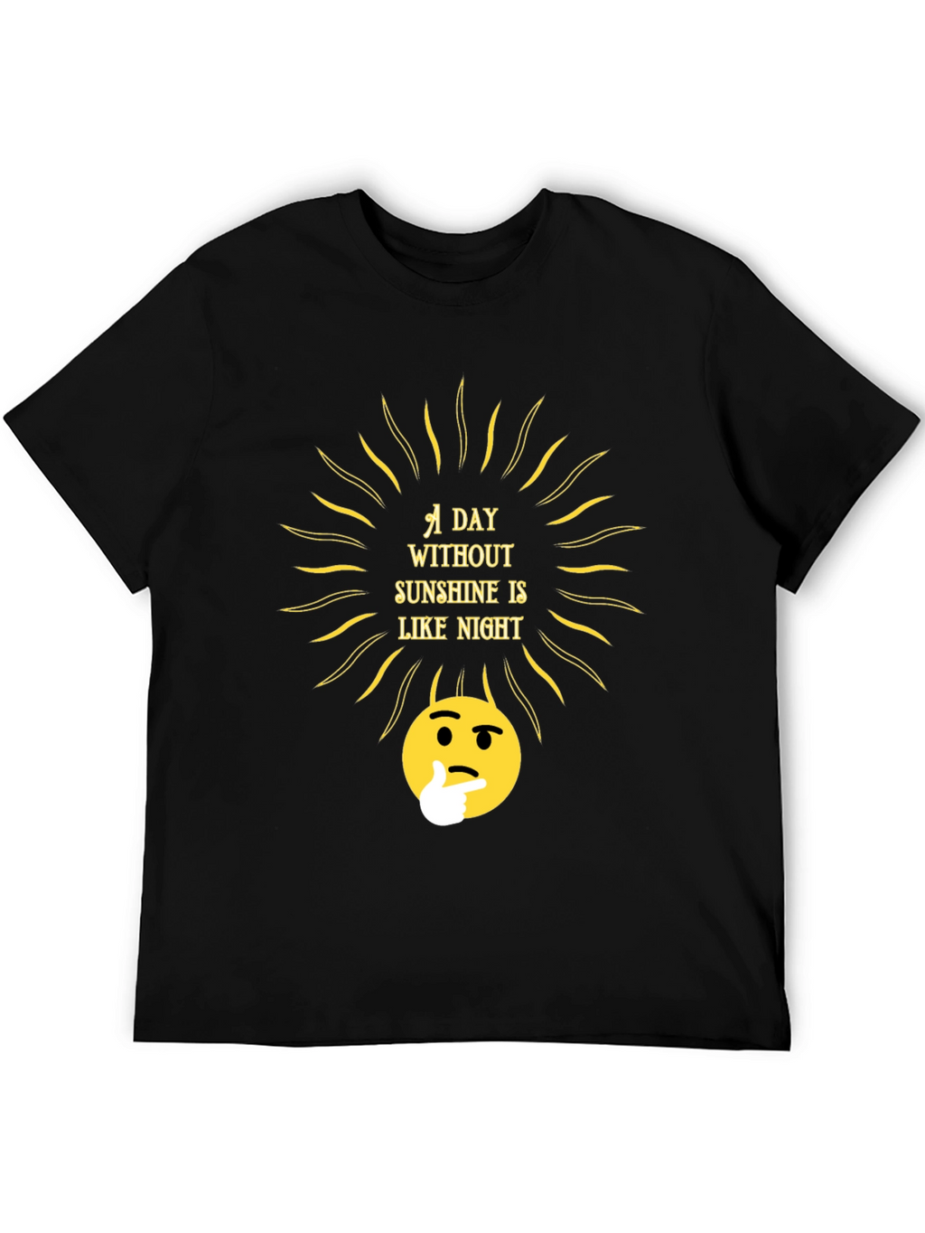Sunshine Thought T-Shirt - Black Crew Neck