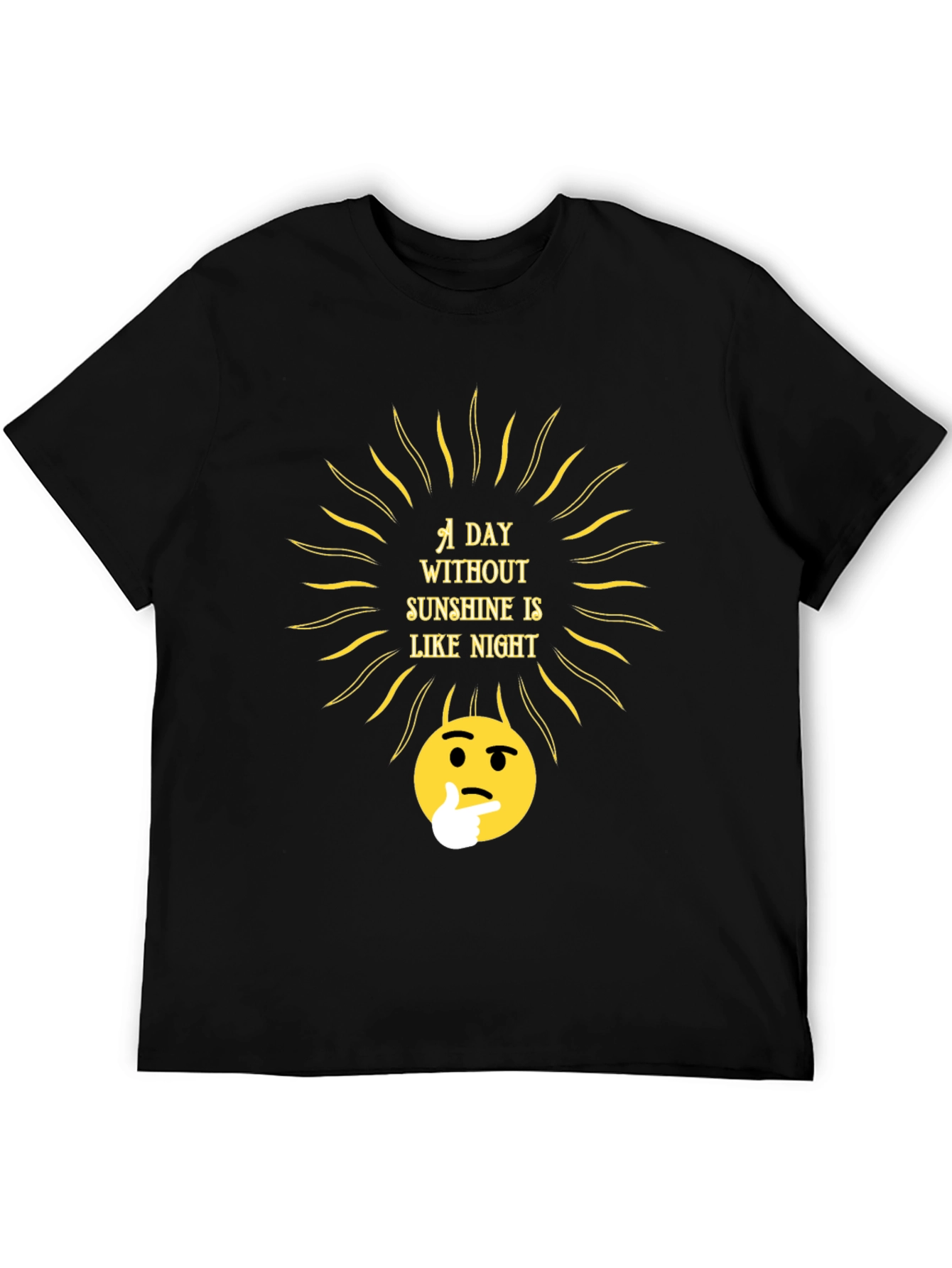 Sunshine Thought T-Shirt - Black Crew Neck