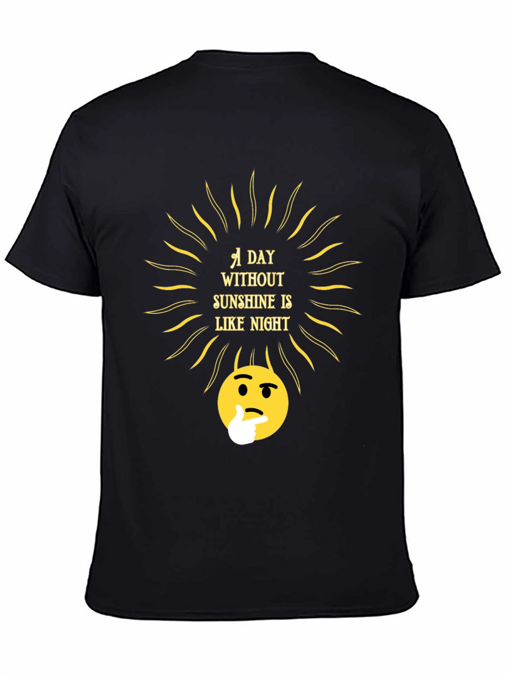 Sunshine Thought T-Shirt - Black Crew Neck