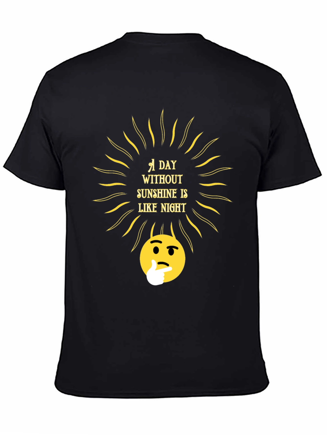 Sunshine Thought T-Shirt - Black Crew Neck