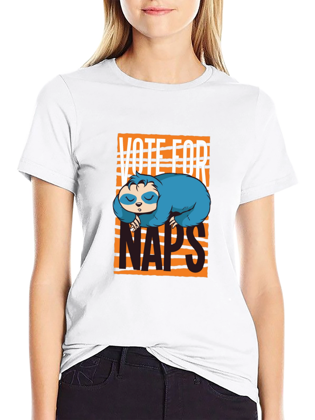 Vote For Naps Sloth Graphic T-Shirt