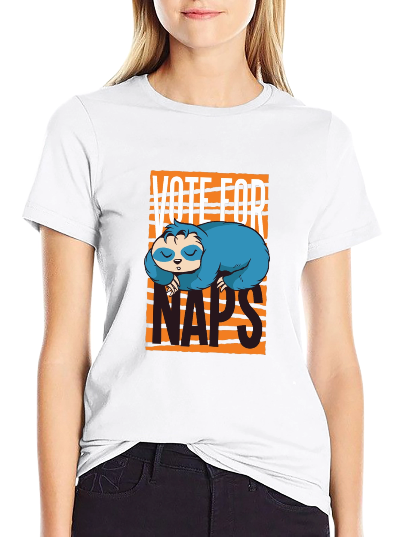 Vote For Naps Sloth Graphic T-Shirt
