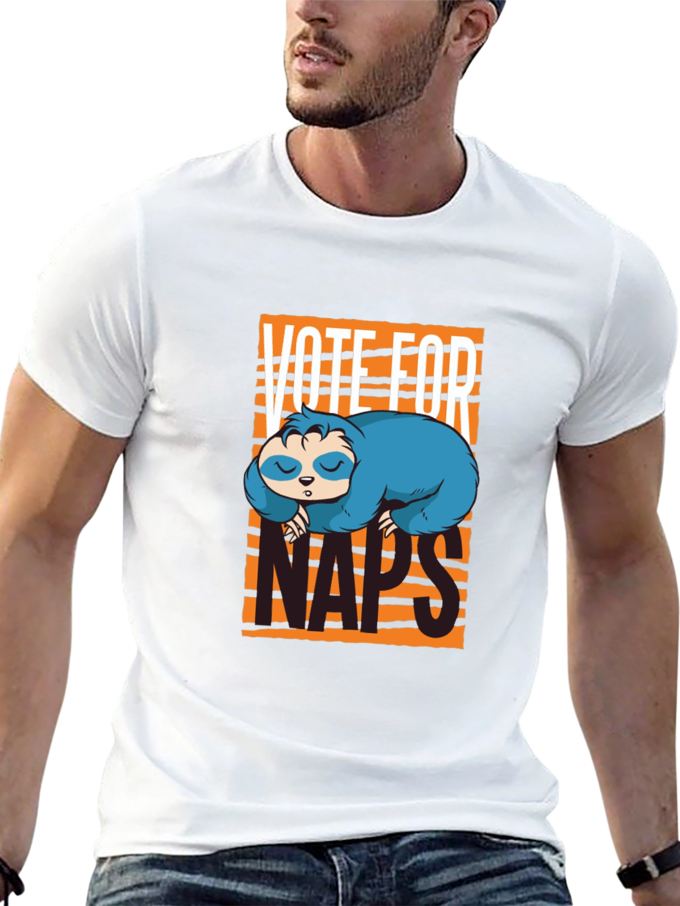 Vote For Naps Sloth Graphic T-Shirt