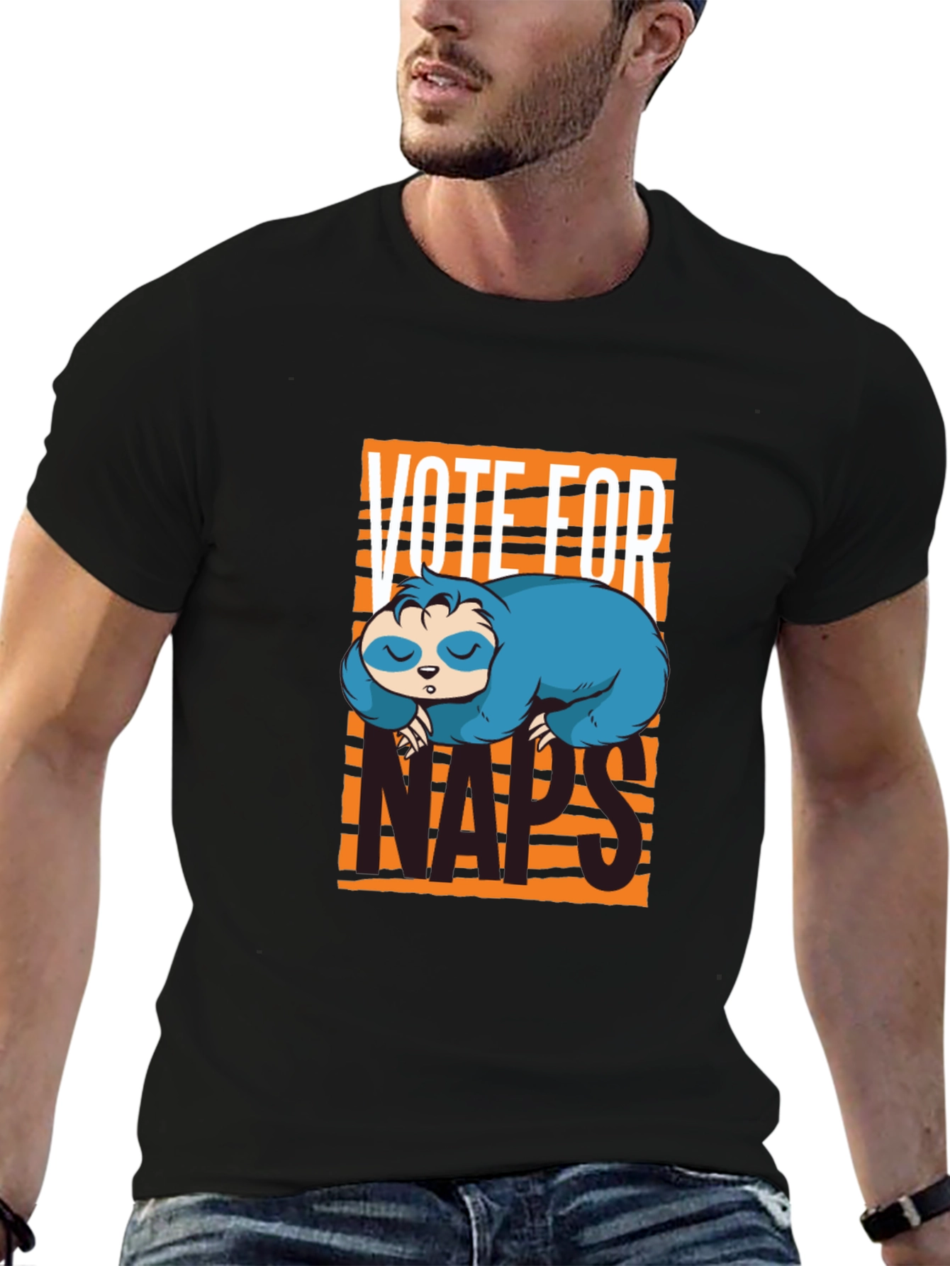 Vote For Naps Sloth Graphic T-Shirt