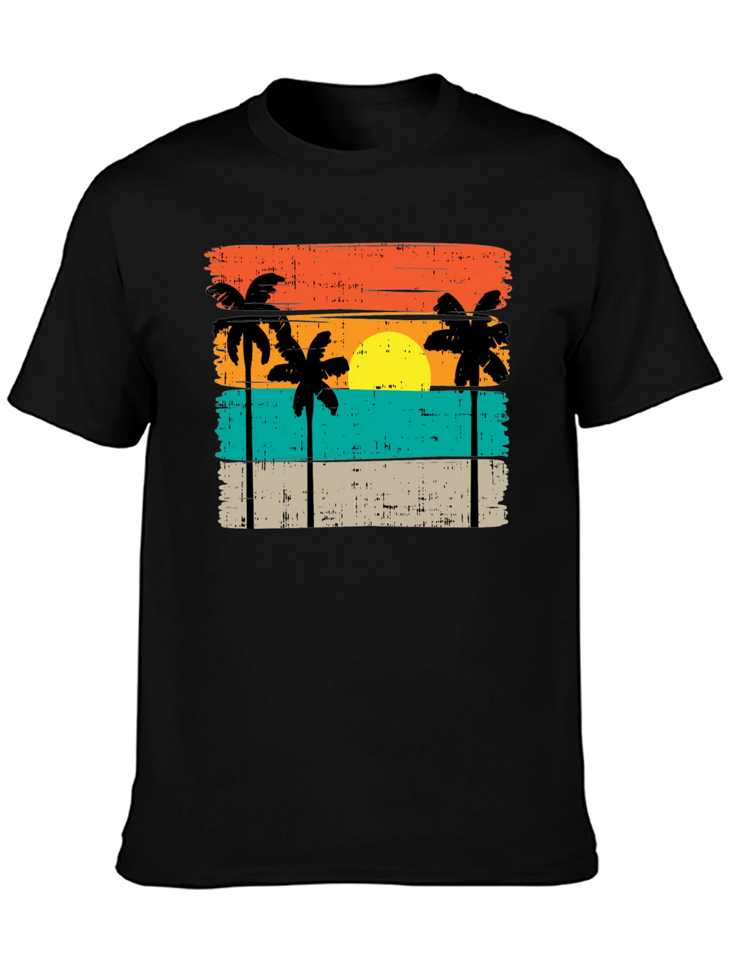 Retro Palm Tree Sunset Graphic T-Shirt
