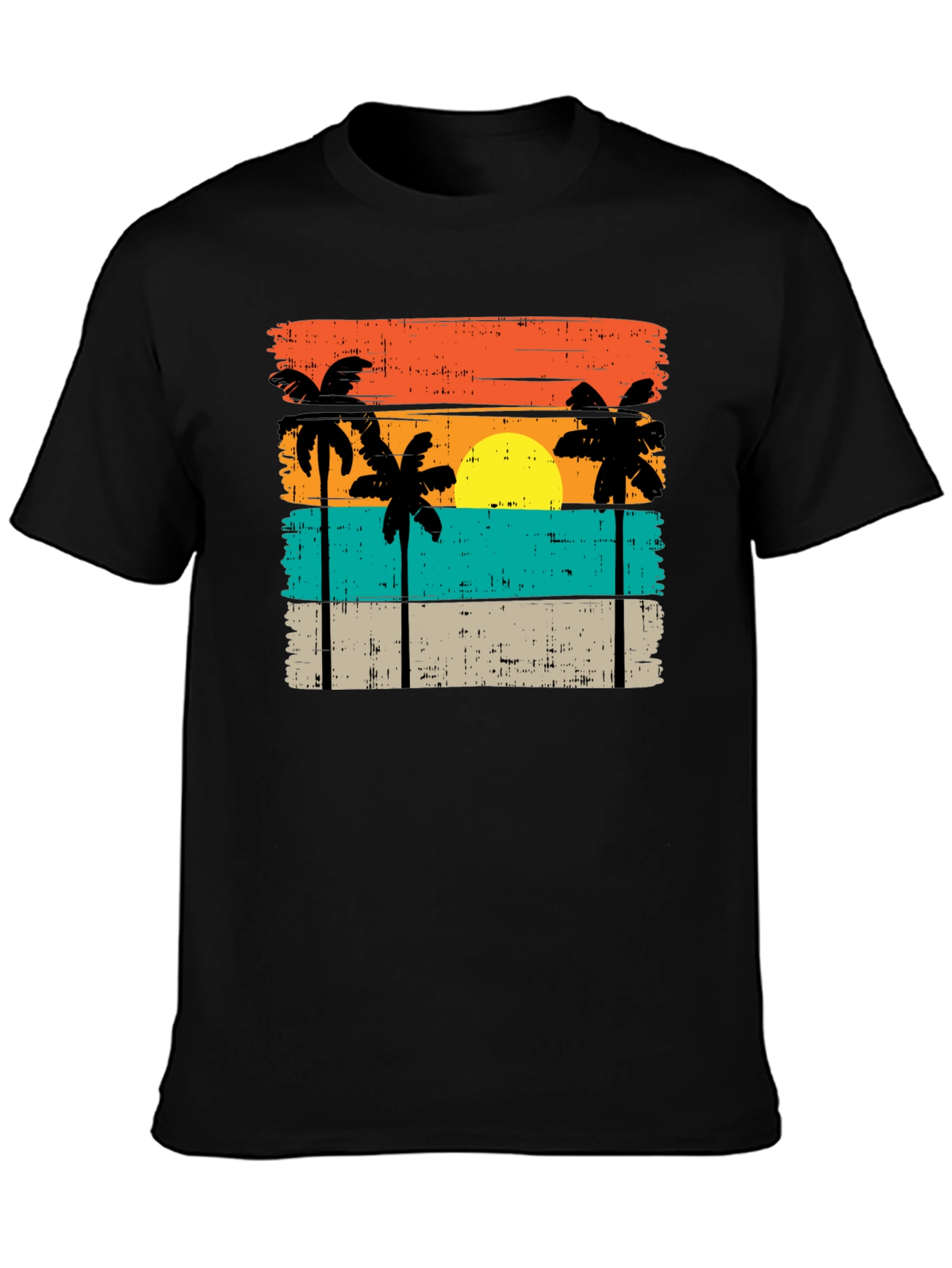 Retro Palm Tree Sunset Graphic T-Shirt