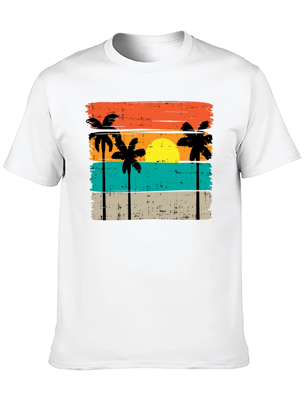 Retro Palm Tree Sunset Graphic T-Shirt