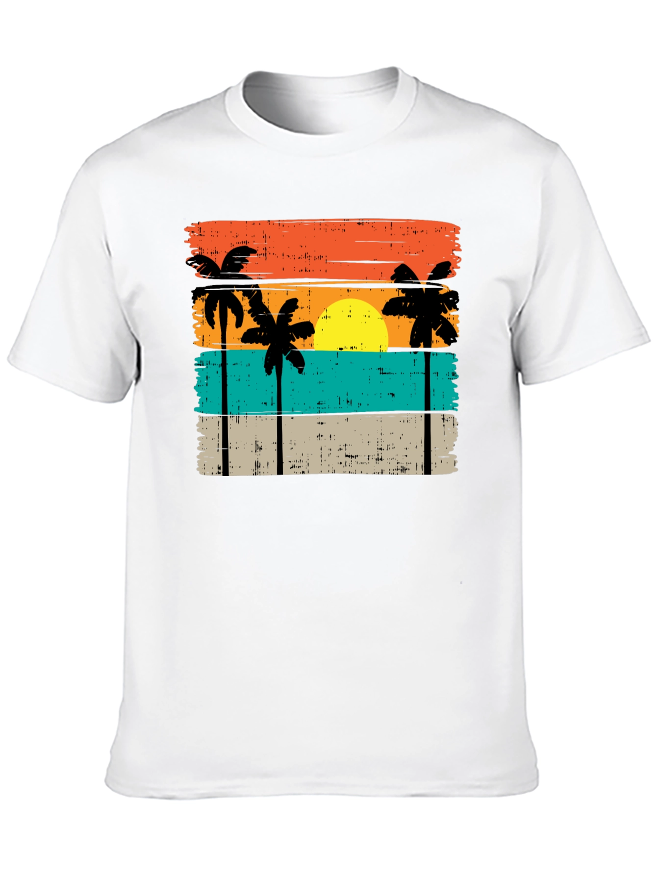 Retro Palm Tree Sunset Graphic T-Shirt