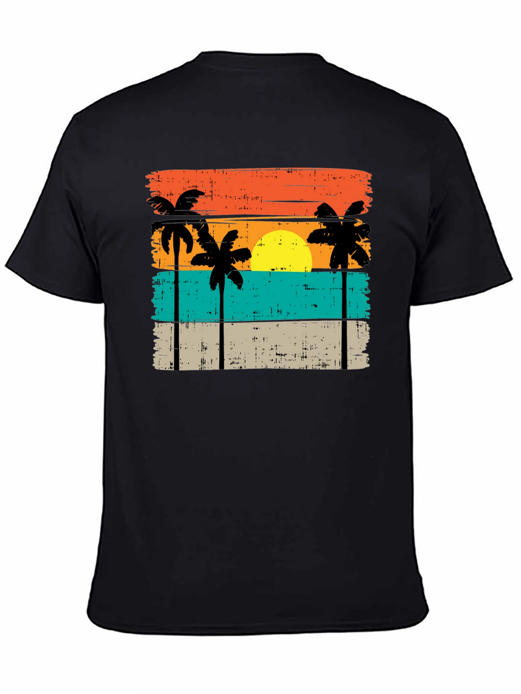 Retro Palm Tree Sunset Graphic T-Shirt