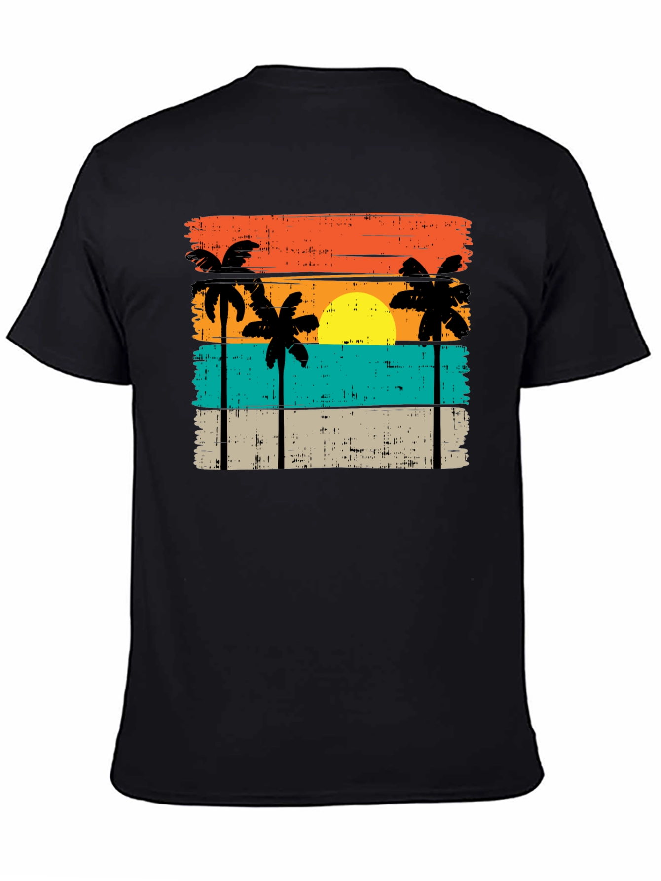 Retro Palm Tree Sunset Graphic T-Shirt