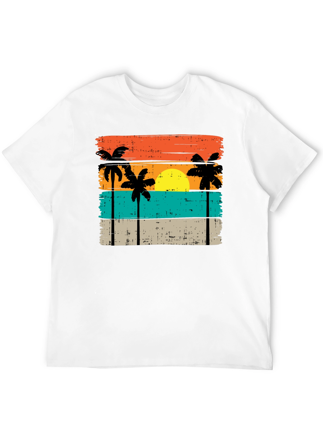 Retro Palm Tree Sunset Graphic T-Shirt