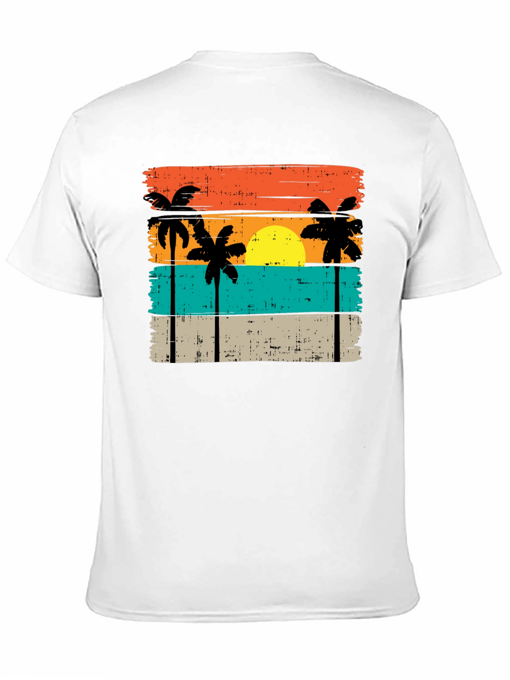 Retro Palm Tree Sunset Graphic T-Shirt