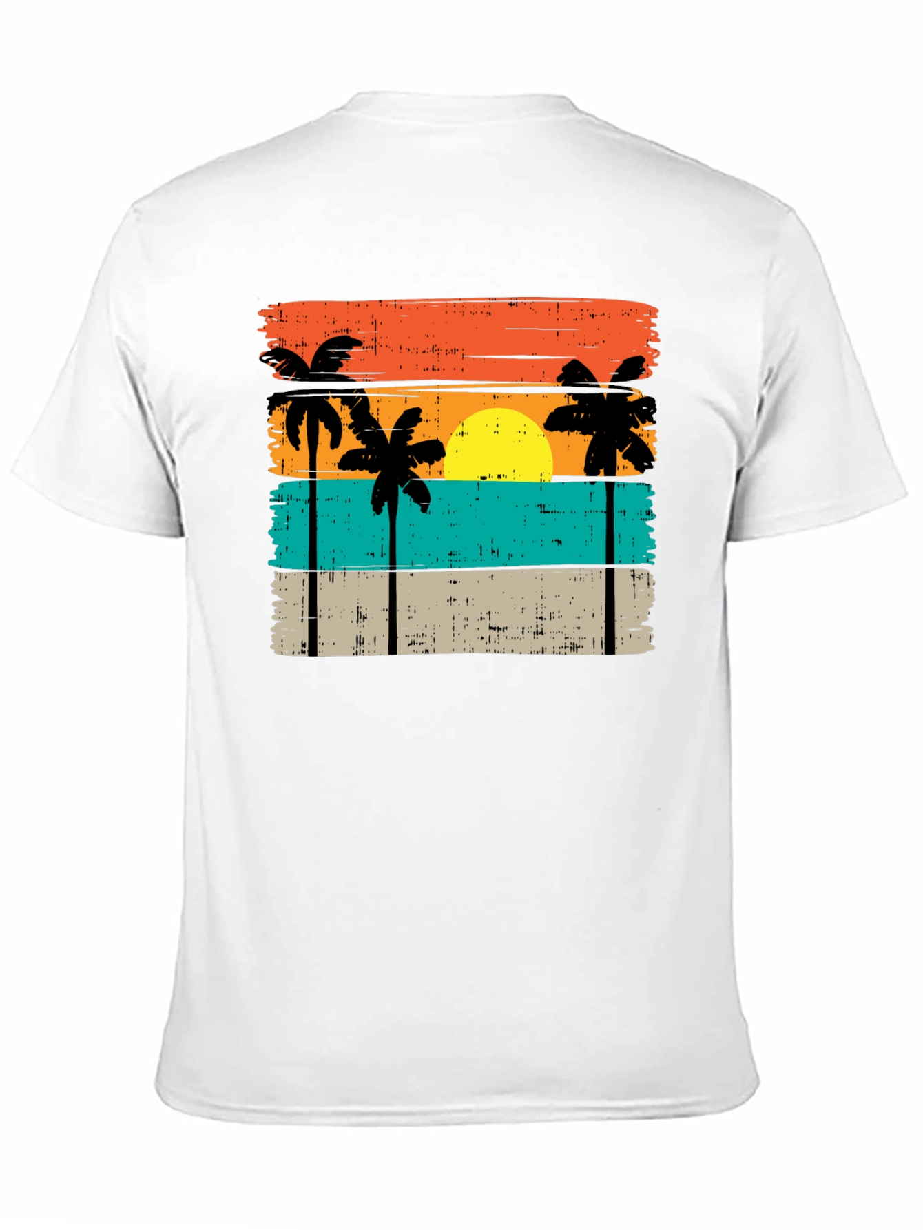 Retro Palm Tree Sunset Graphic T-Shirt