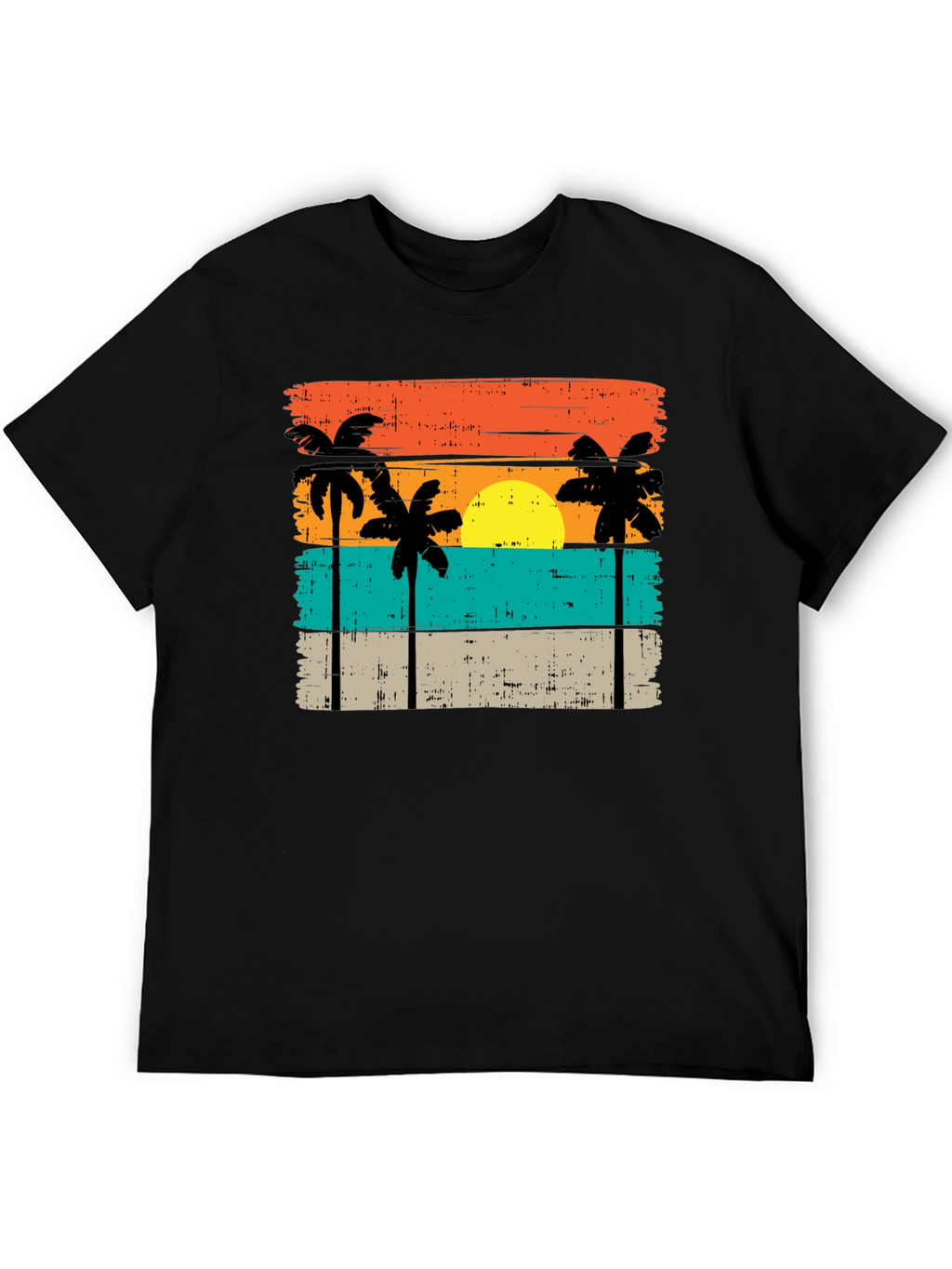 Retro Palm Tree Sunset Graphic T-Shirt