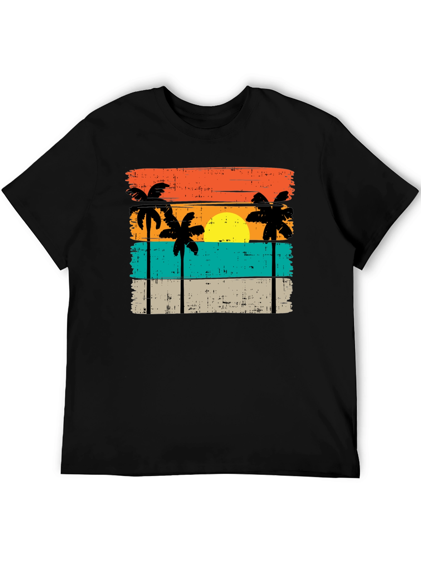 Retro Palm Tree Sunset Graphic T-Shirt