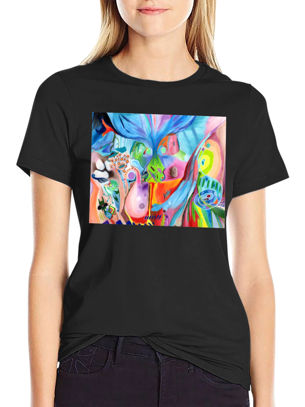 Abstract Art Graphic Tee - Unisex Black T-Shirt