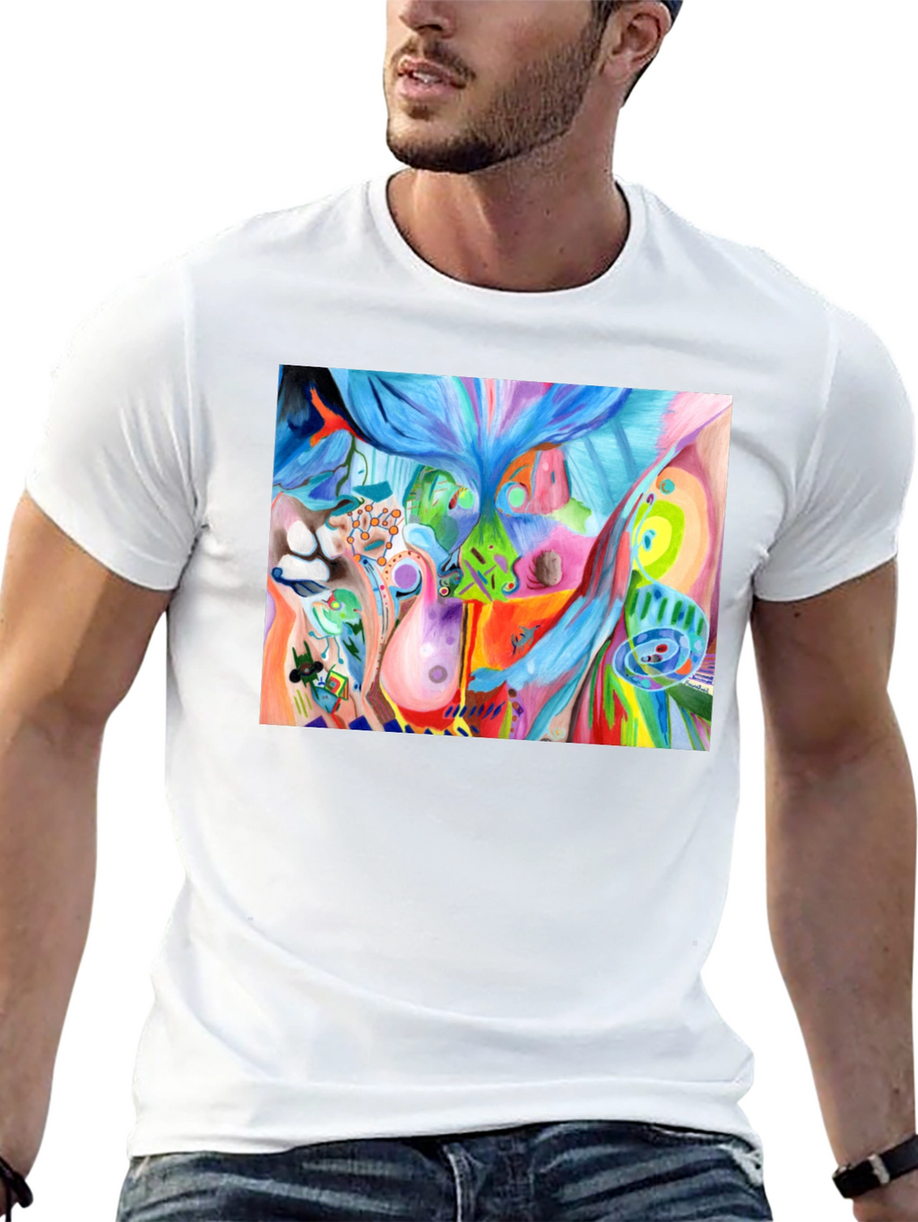 Abstract Art Graphic Tee - Unisex Black T-Shirt