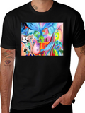 Abstract Art Graphic Tee - Unisex Black T-Shirt