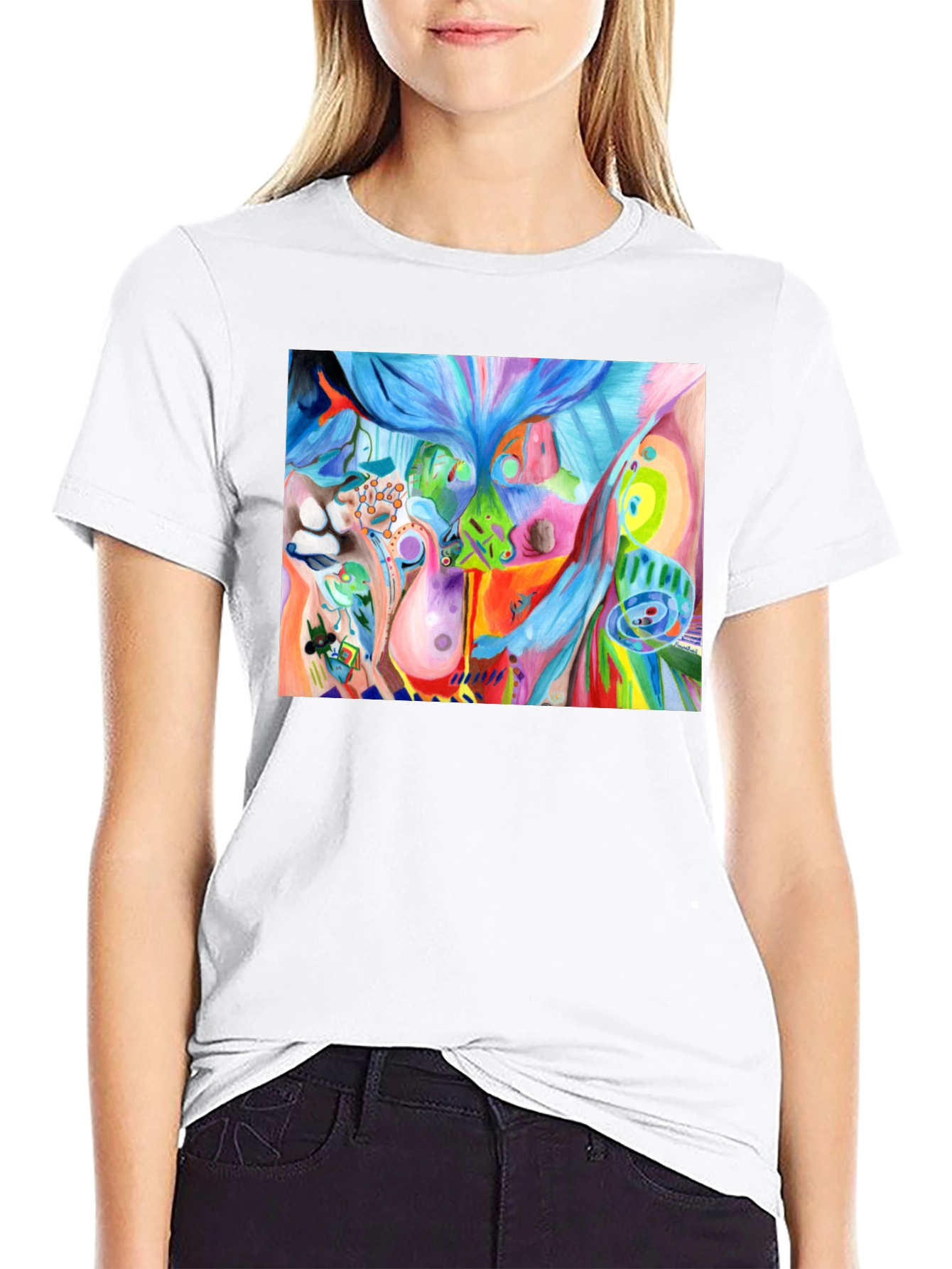 Abstract Art Graphic Tee - Unisex Black T-Shirt