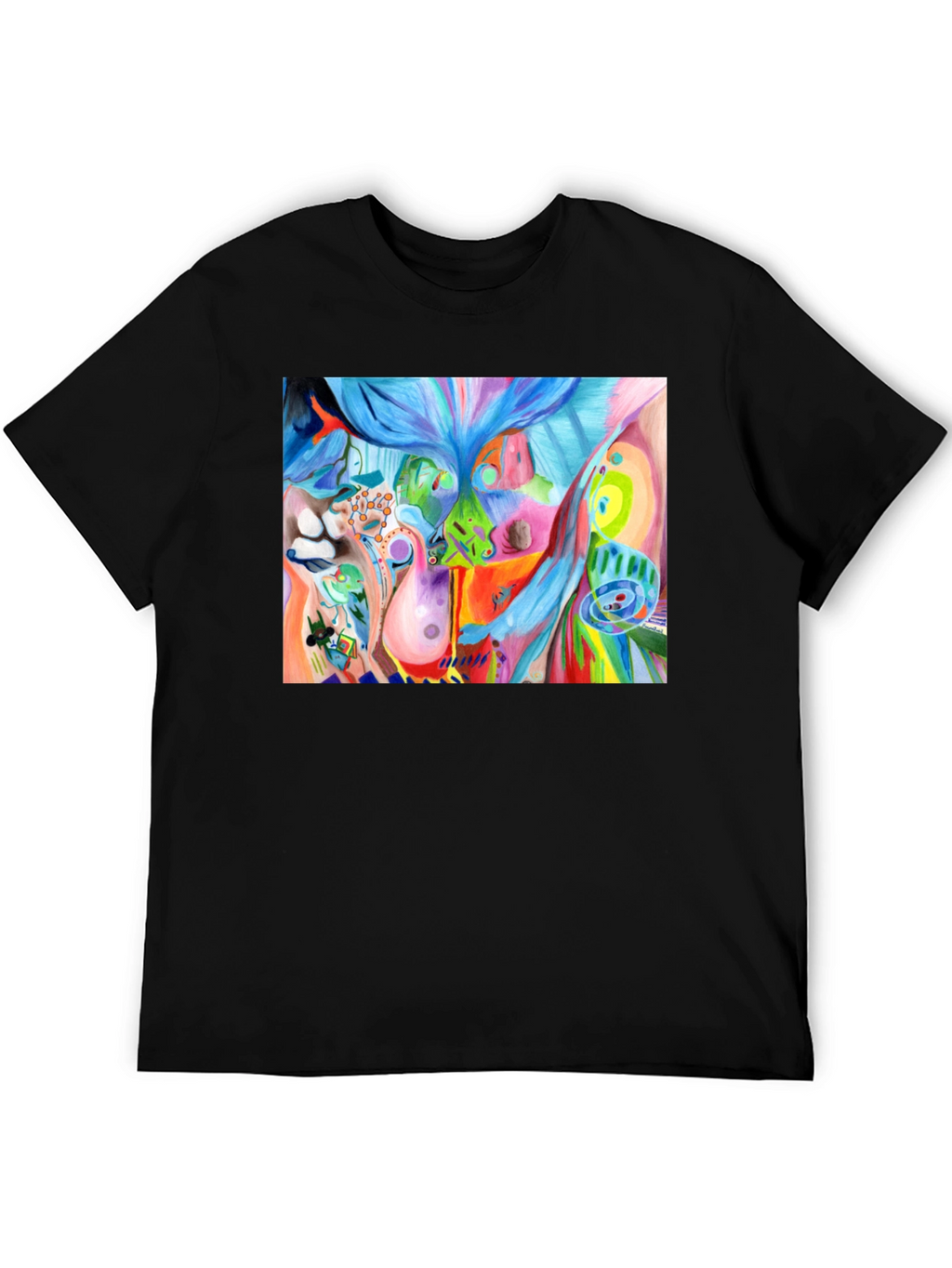 Abstract Art Graphic Tee - Unisex Black T-Shirt