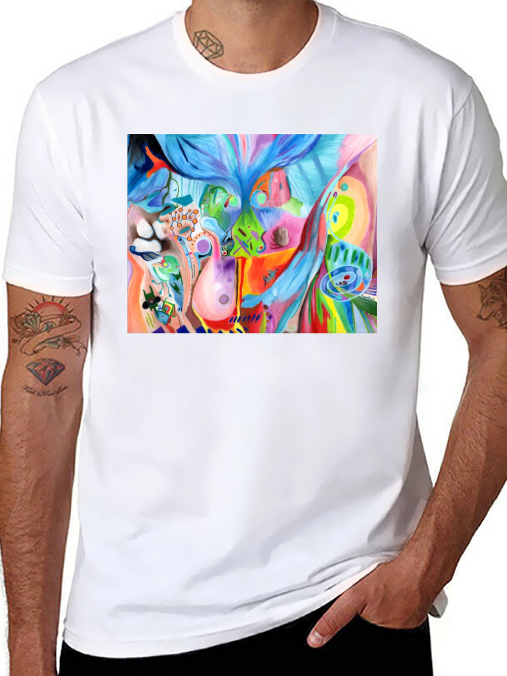 Abstract Art Graphic Tee - Unisex Black T-Shirt