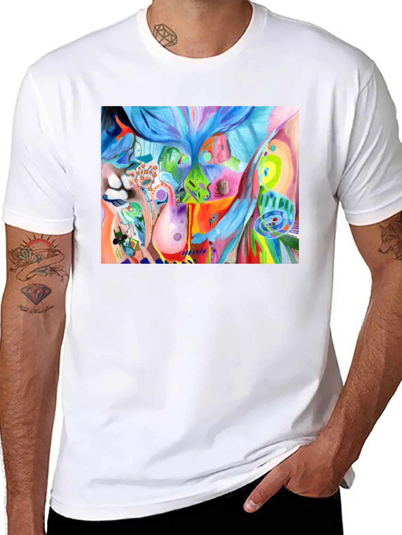 Abstract Art Graphic Tee - Unisex Black T-Shirt