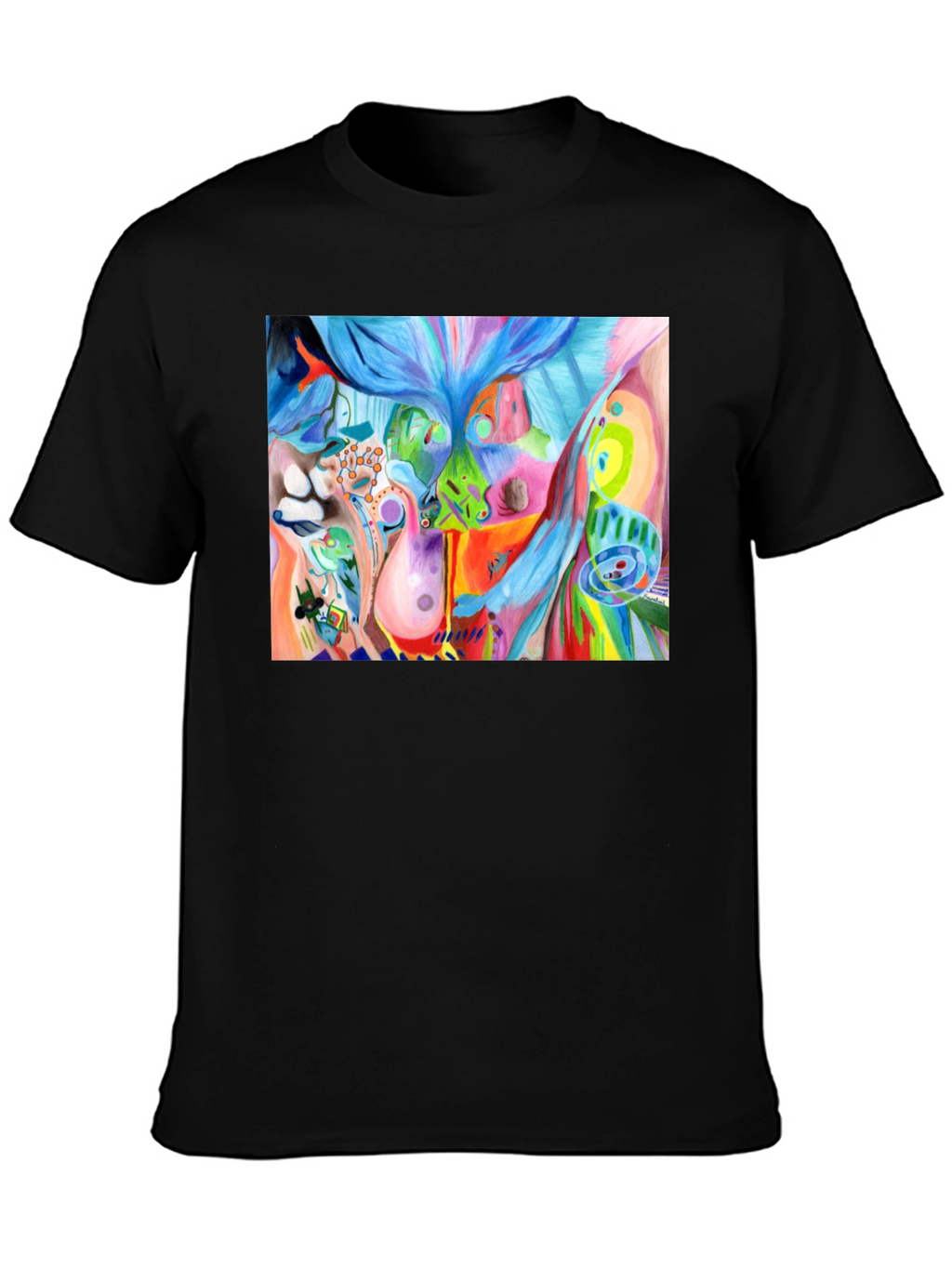 Abstract Art Graphic Tee - Unisex Black T-Shirt