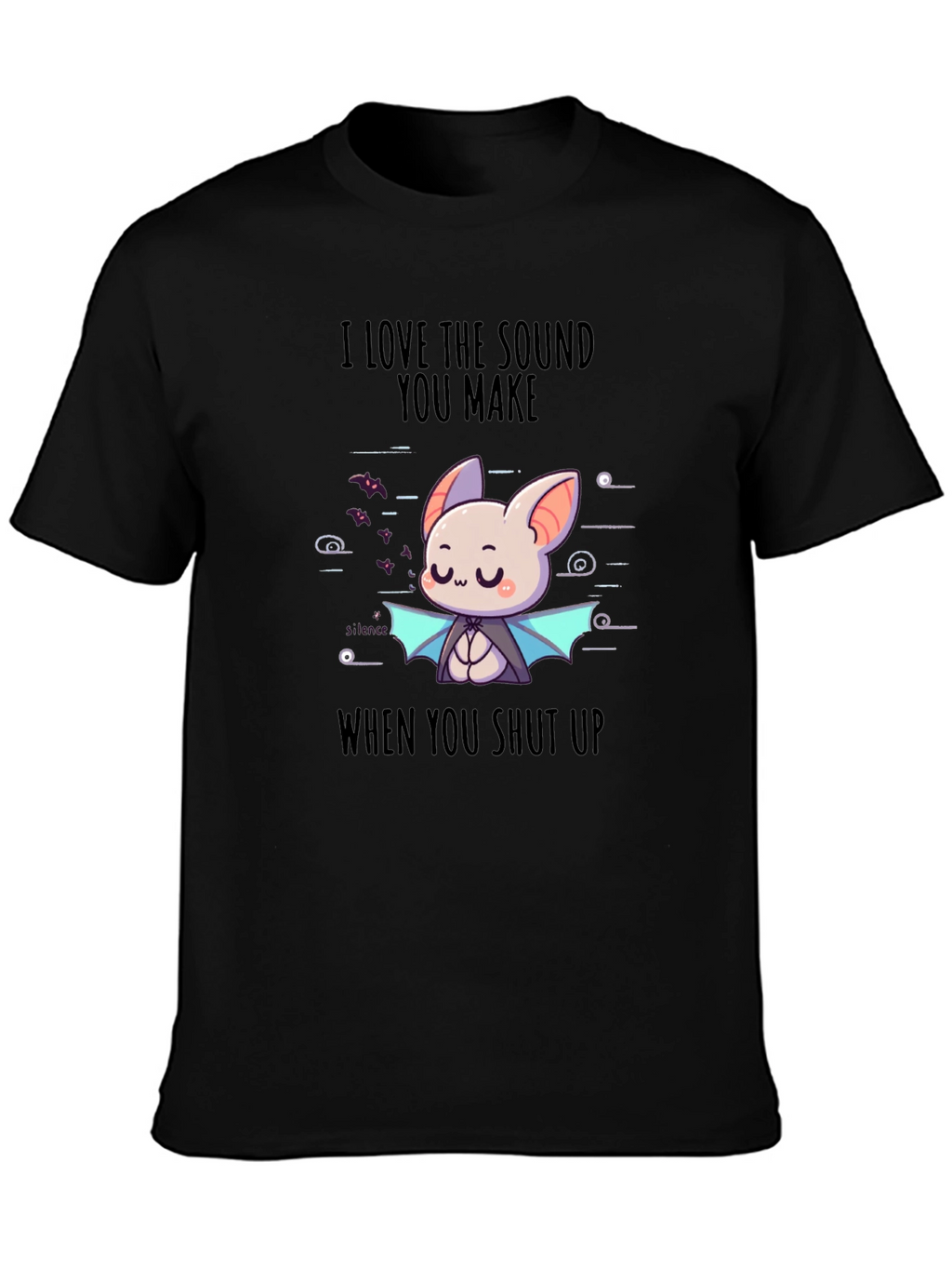 Funny Bat Graphic Tee - Shut Up Humor