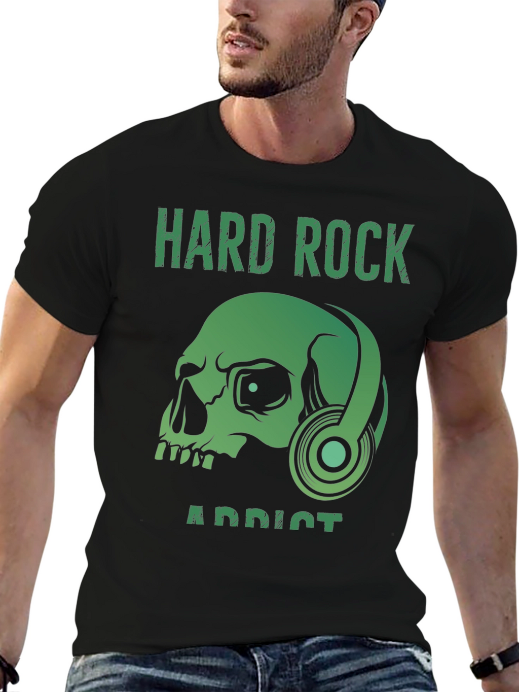 Hard Rock Addict T-Shirt: Skull & Headphones