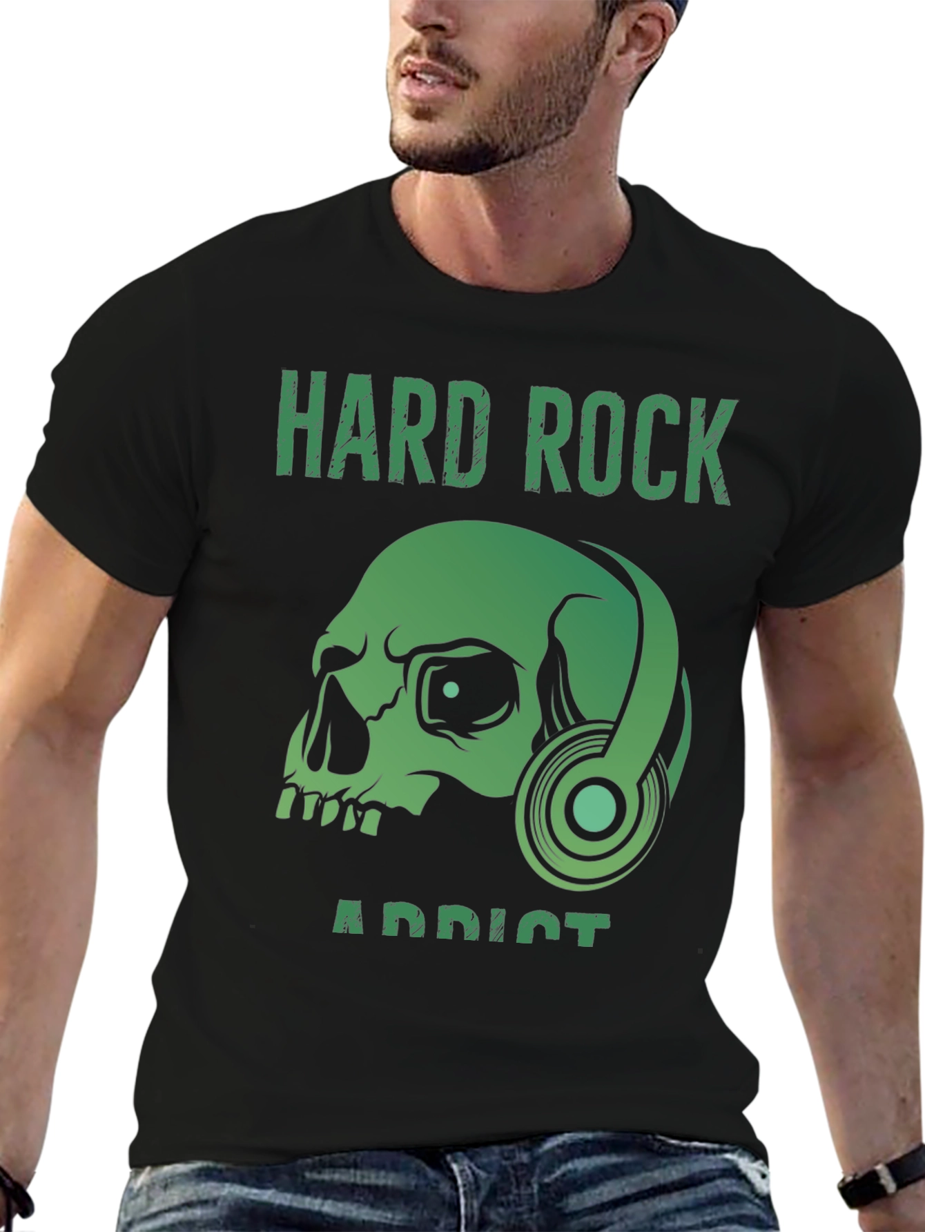 Hard Rock Addict T-Shirt: Skull & Headphones