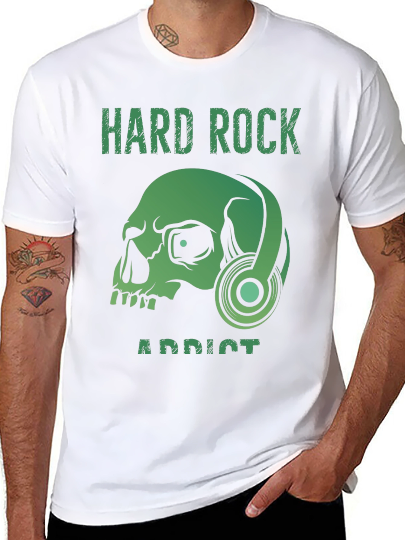 Hard Rock Addict T-Shirt: Skull & Headphones