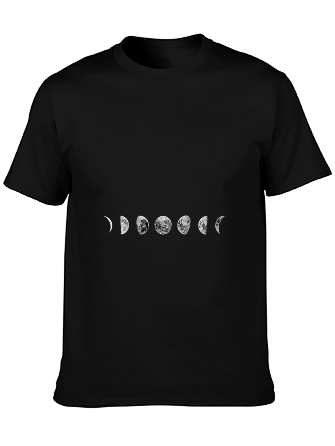 Lunar Phase Graphic Tee - Black Cotton Blend