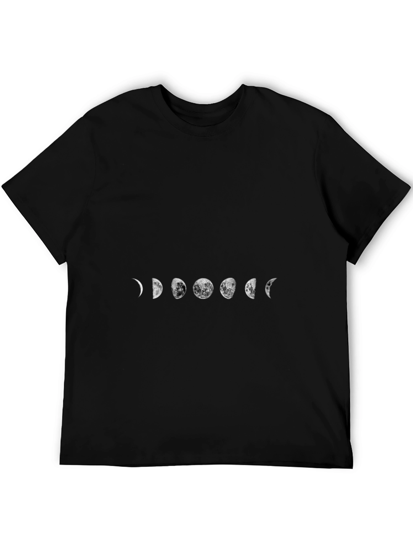 Lunar Phase Graphic Tee - Black Cotton Blend