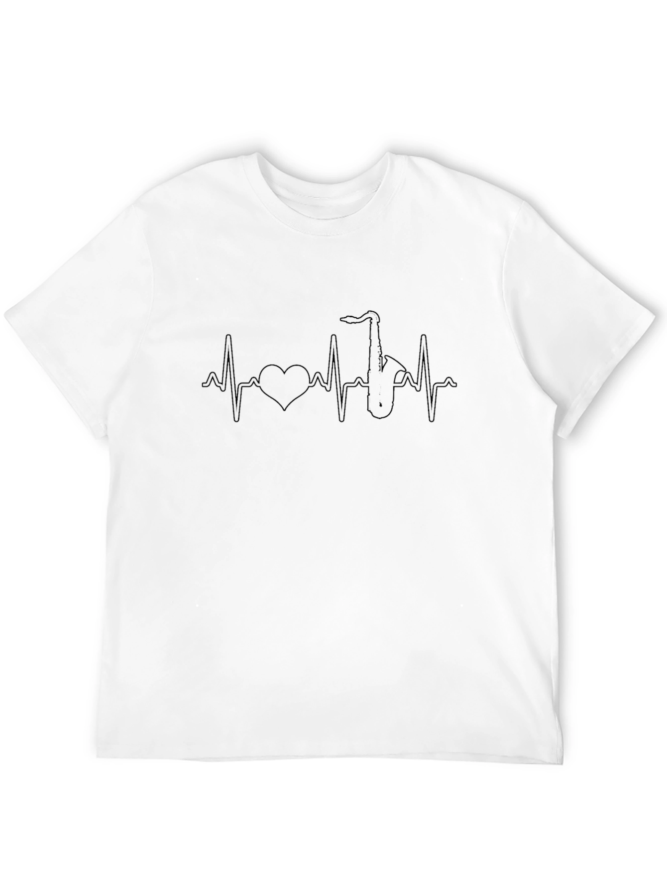 Saxophone Heartbeat T-Shirt - Music Lover Tee