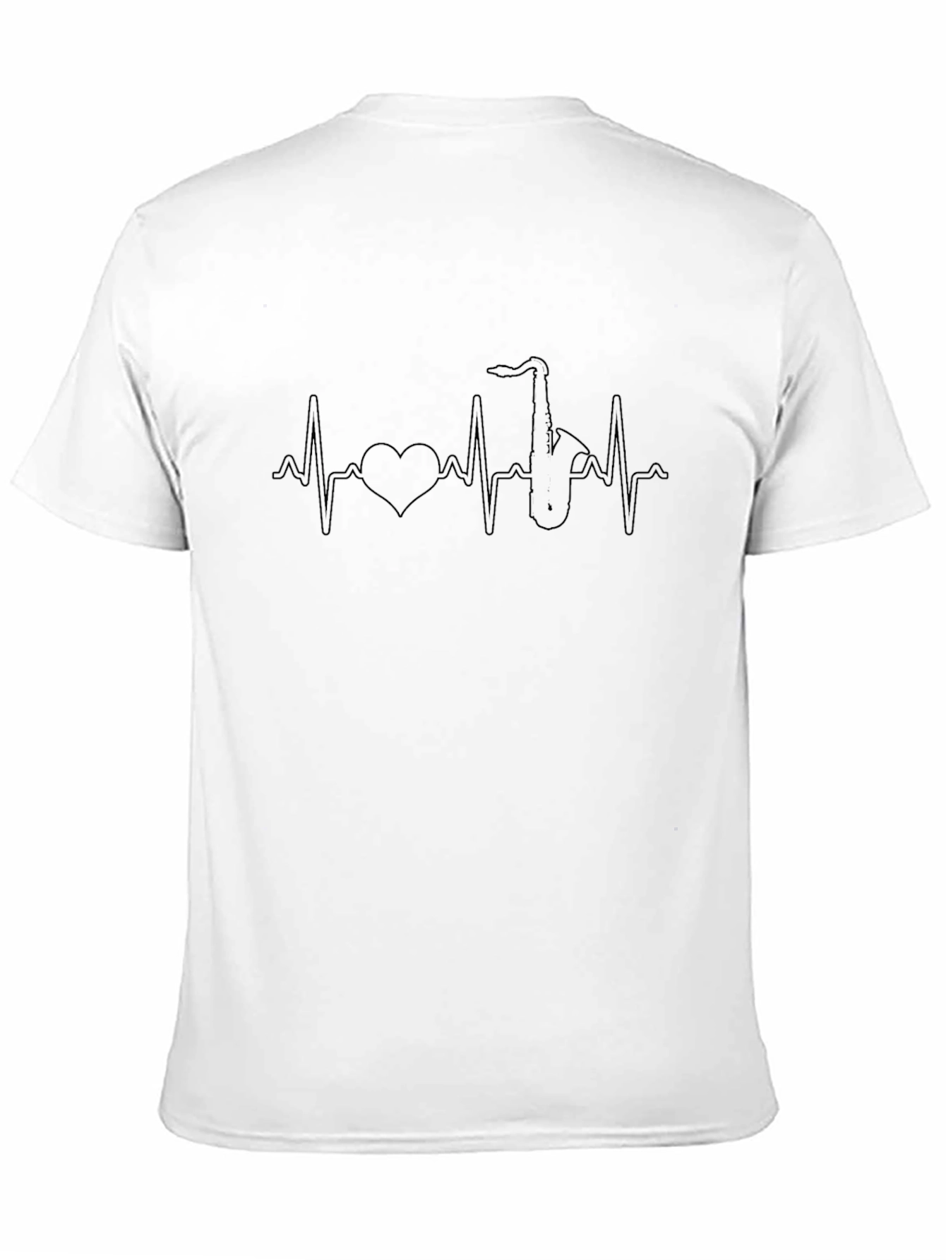 Saxophone Heartbeat T-Shirt - Music Lover Tee