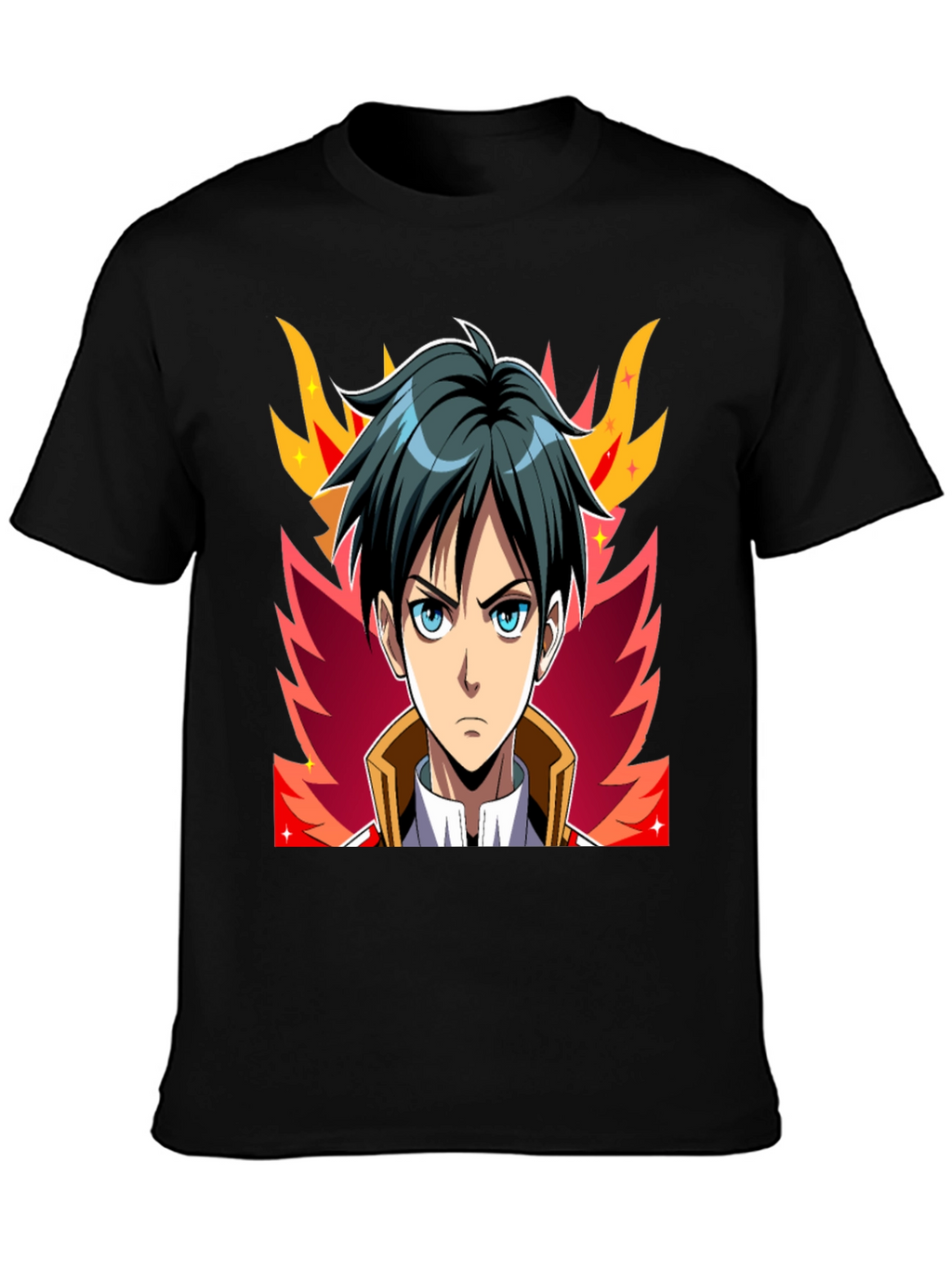 Anime Character Graphic Tee - Black
