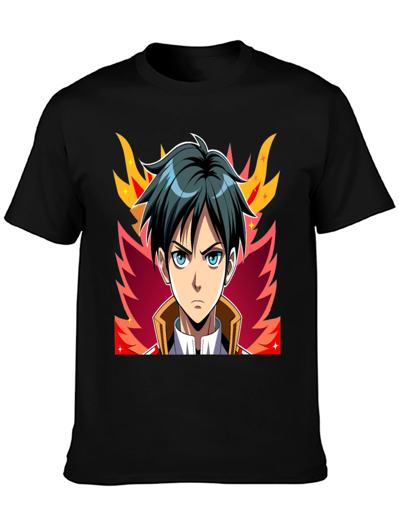 Anime Character Graphic Tee - Black