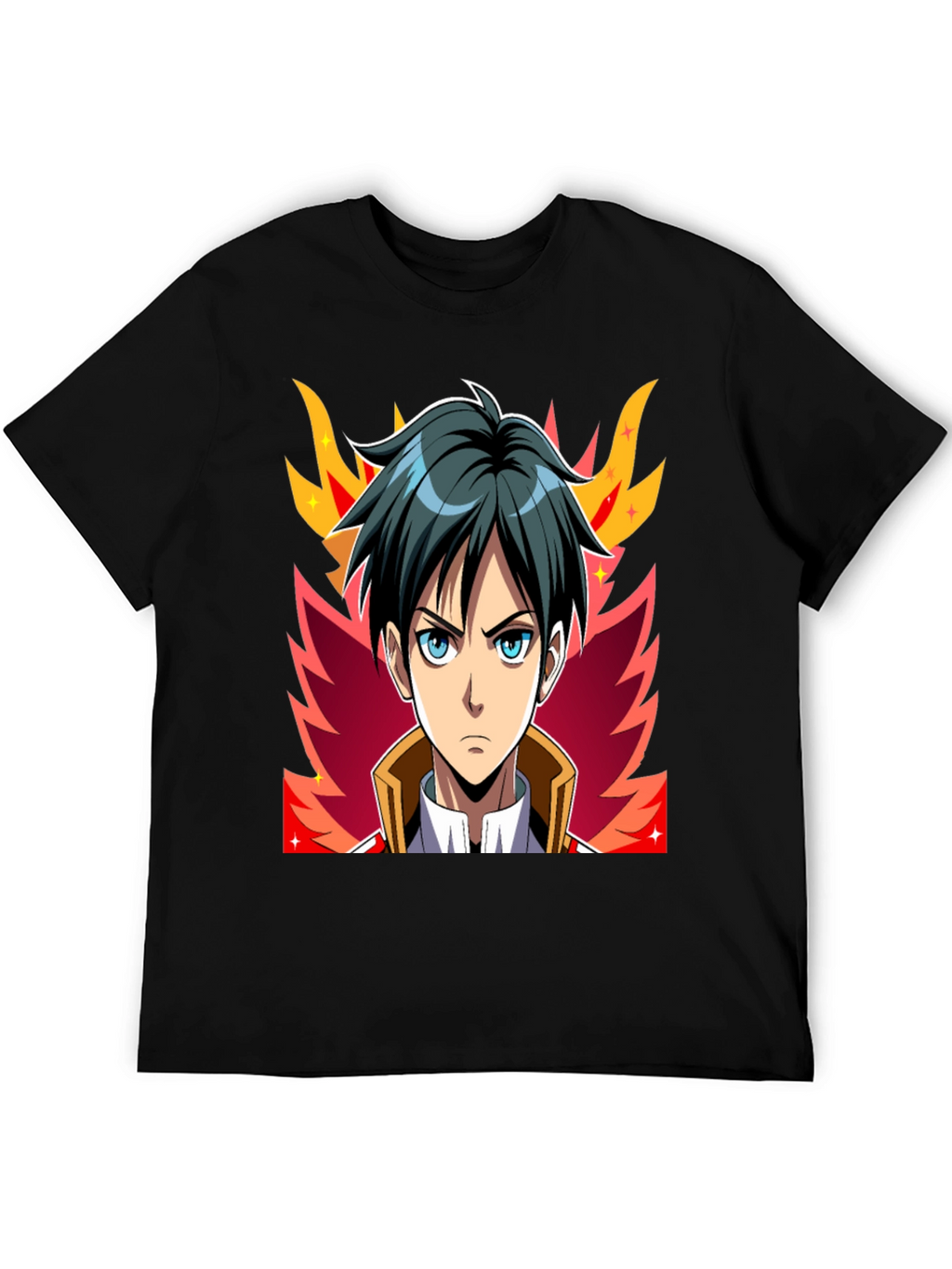 Anime Character Graphic Tee - Black