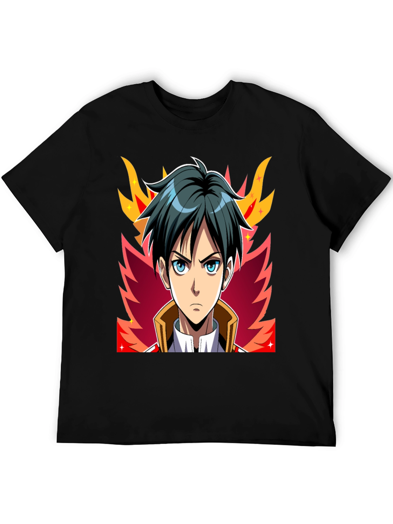 Anime Character Graphic Tee - Black