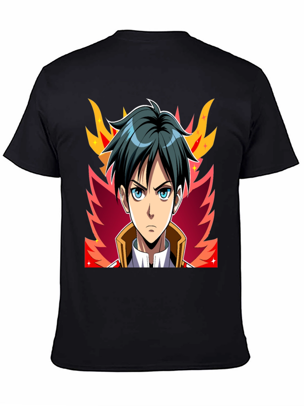 Anime Character Graphic Tee - Black