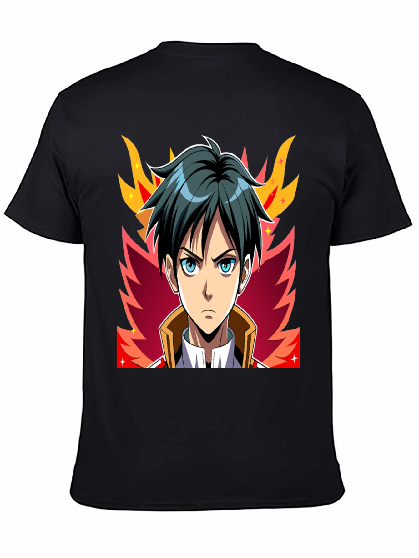 Anime Character Graphic Tee - Black