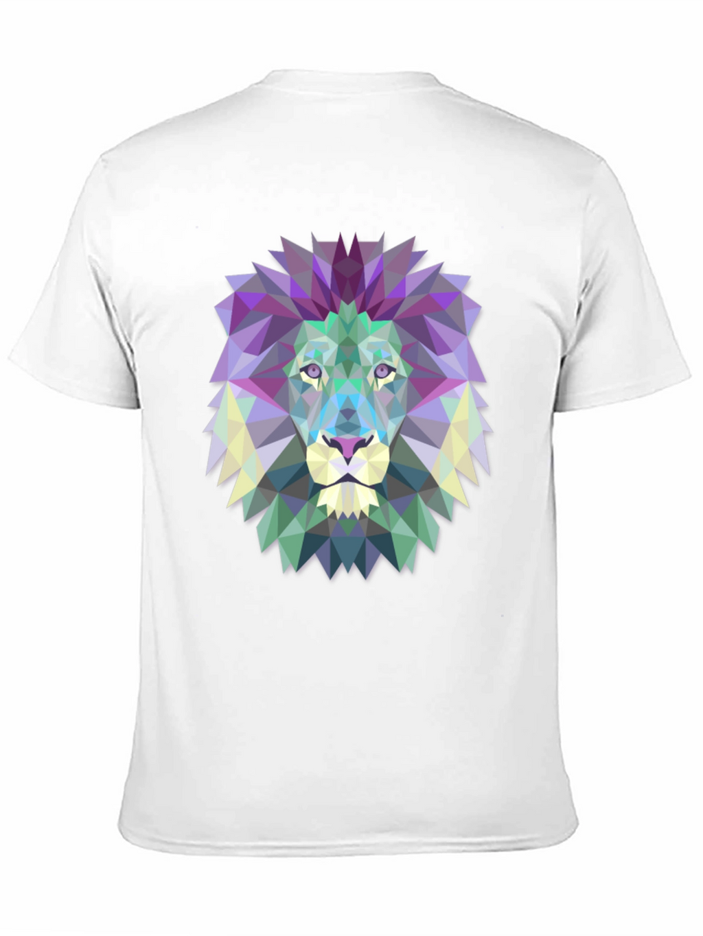 Geometric Lion Graphic Tee - Modern Mens T-Shirt