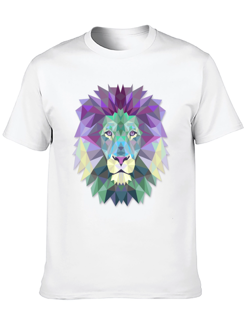 Geometric Lion Graphic Tee - Modern Mens T-Shirt