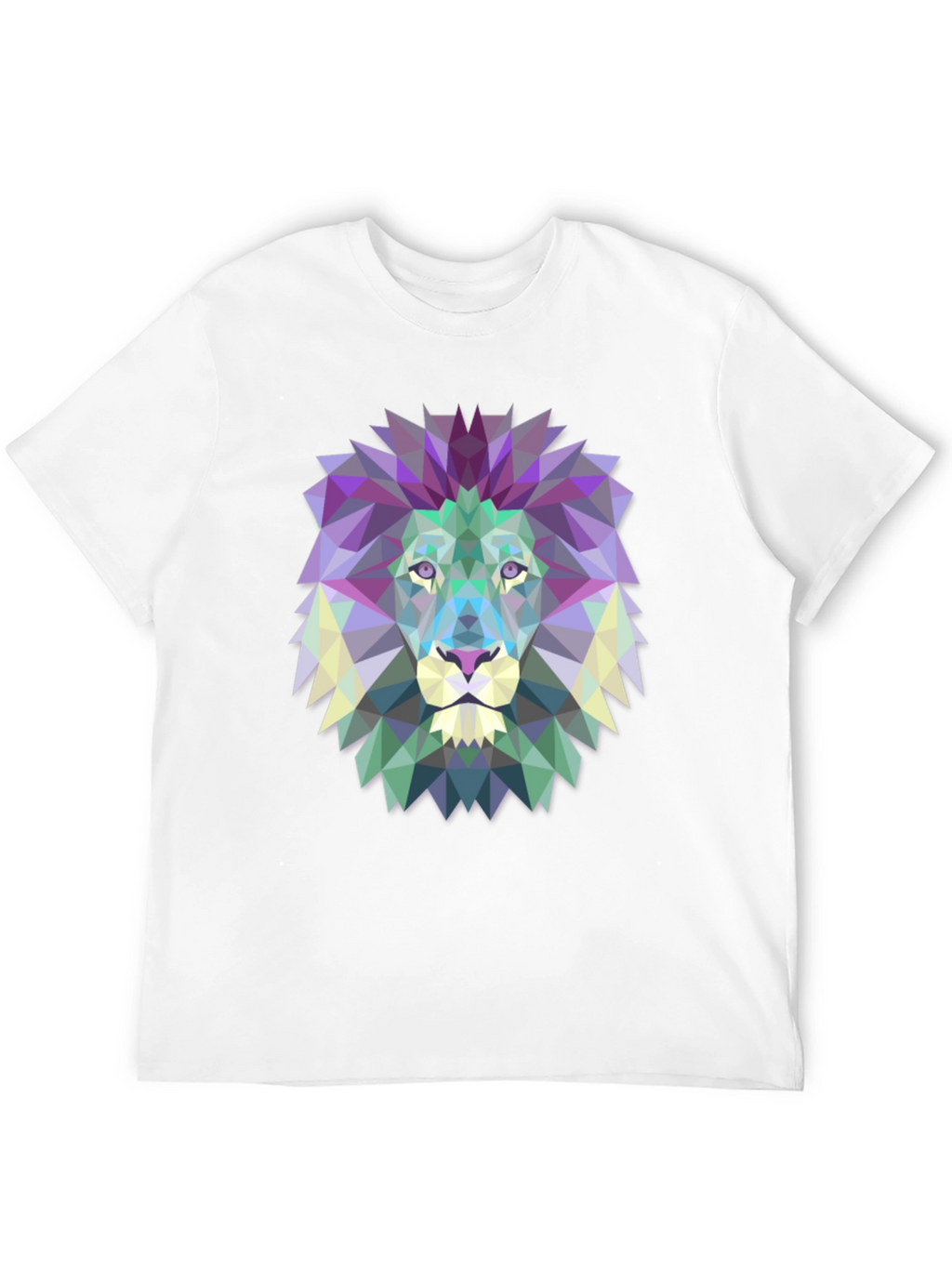 Geometric Lion Graphic Tee - Modern Mens T-Shirt