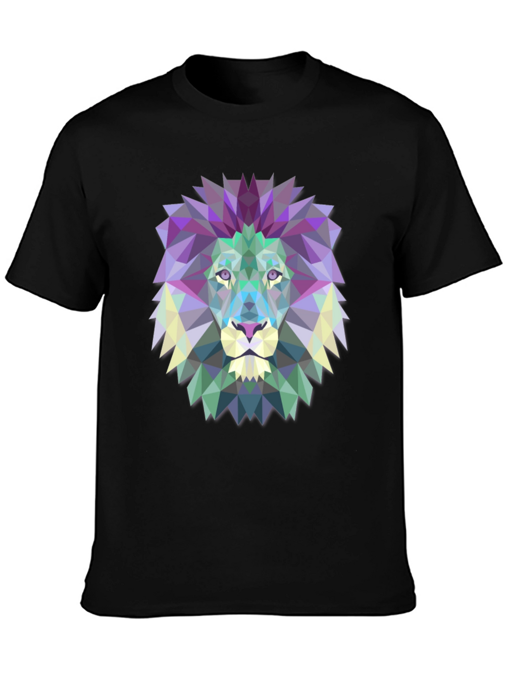 Geometric Lion Graphic Tee - Modern Mens T-Shirt