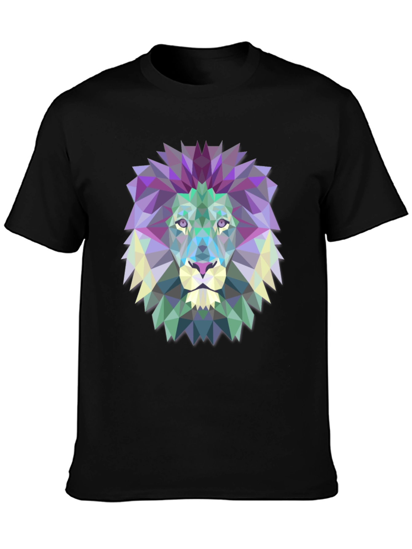 Geometric Lion Graphic Tee - Modern Mens T-Shirt
