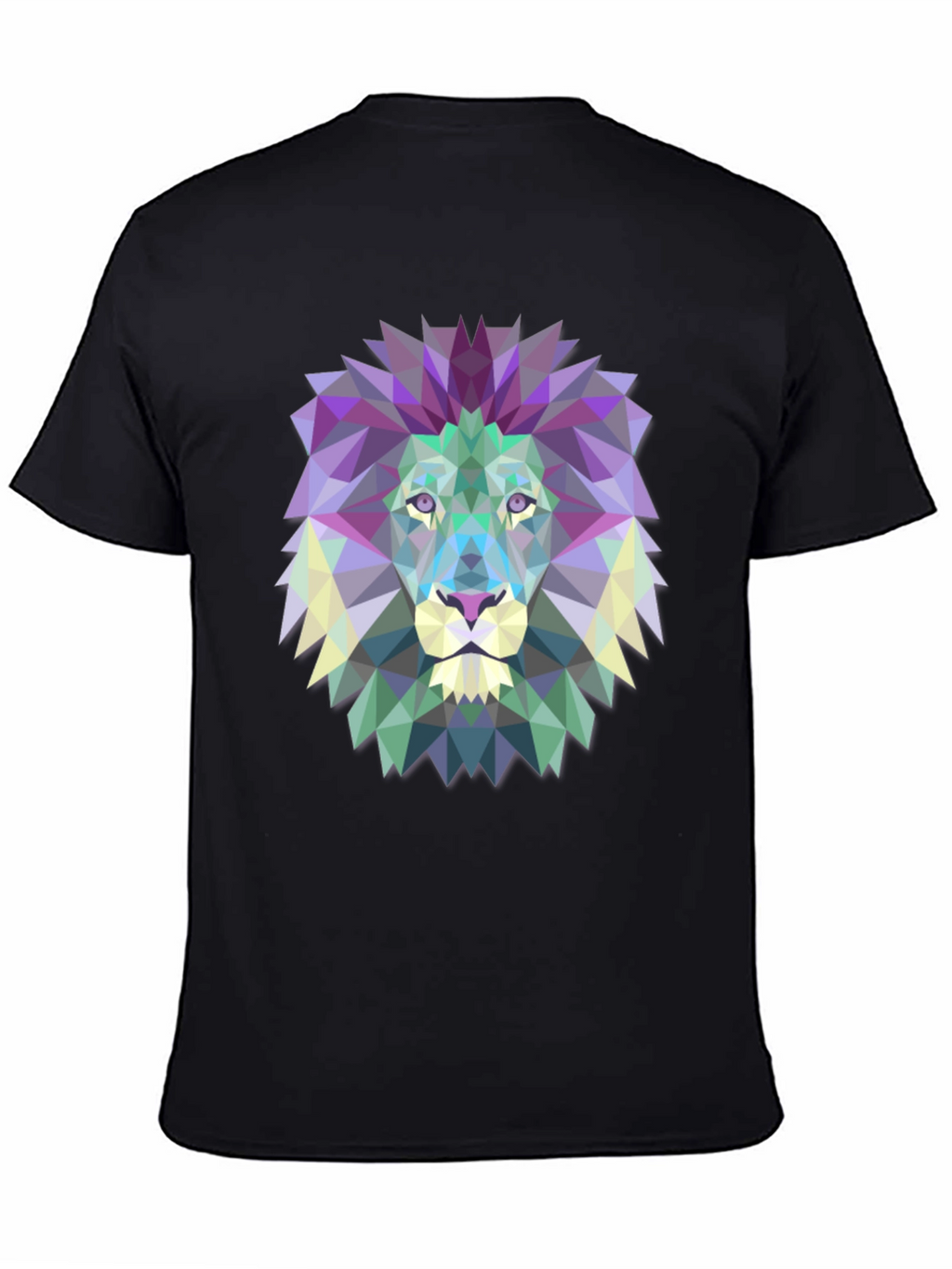 Geometric Lion Graphic Tee - Modern Mens T-Shirt