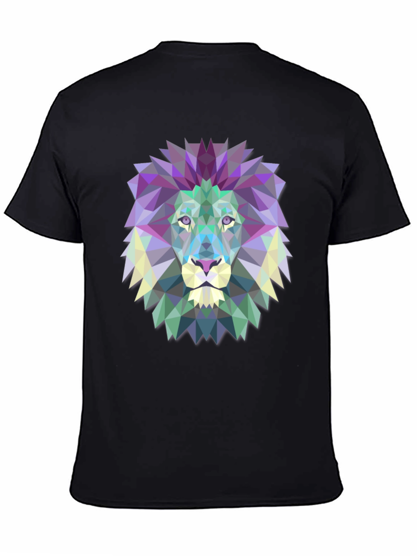 Geometric Lion Graphic Tee - Modern Mens T-Shirt