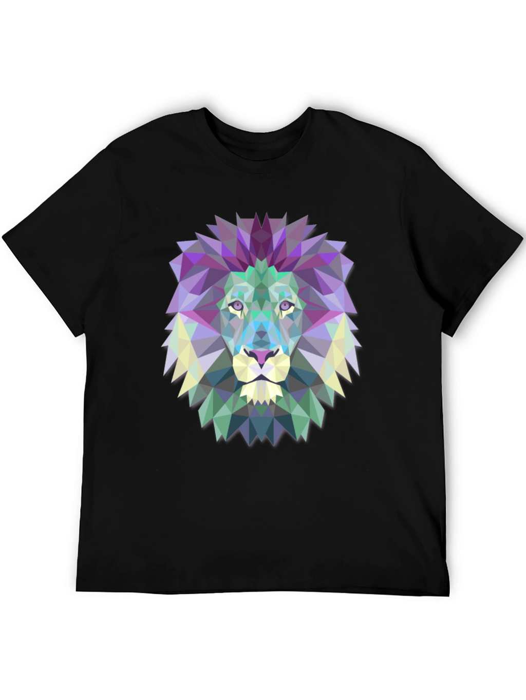 Geometric Lion Graphic Tee - Modern Mens T-Shirt